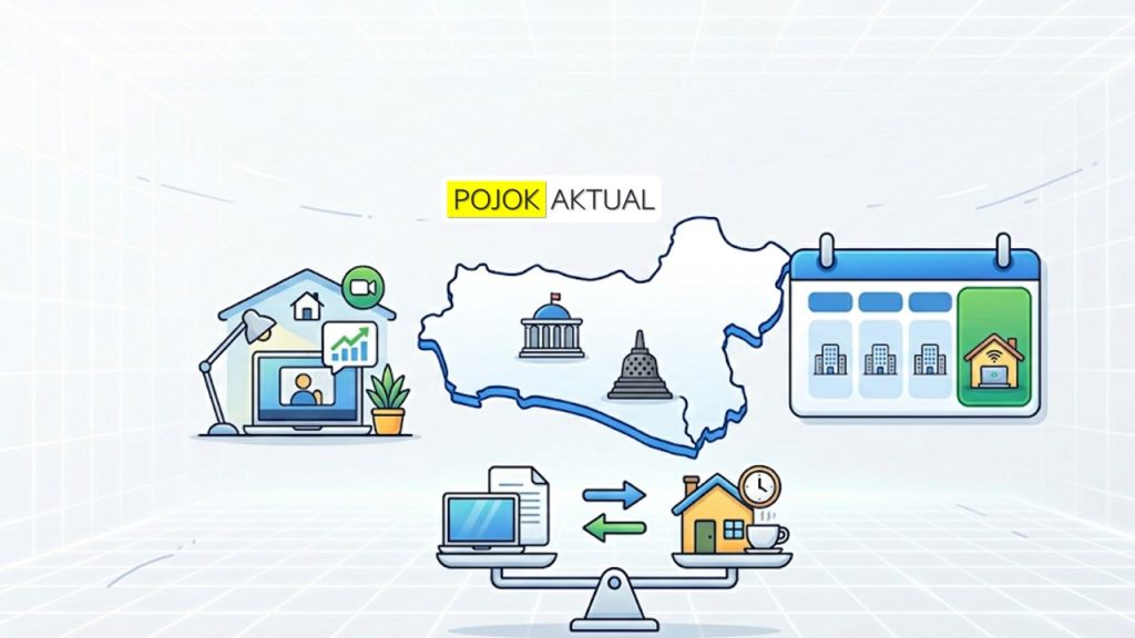 Ilustrasi ASN bekerja dari rumah