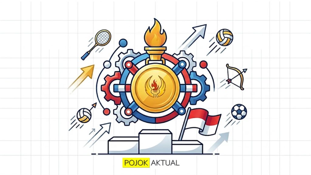 Ilustrasi atlet dan kolaborasi pemerintah serta dunia usaha