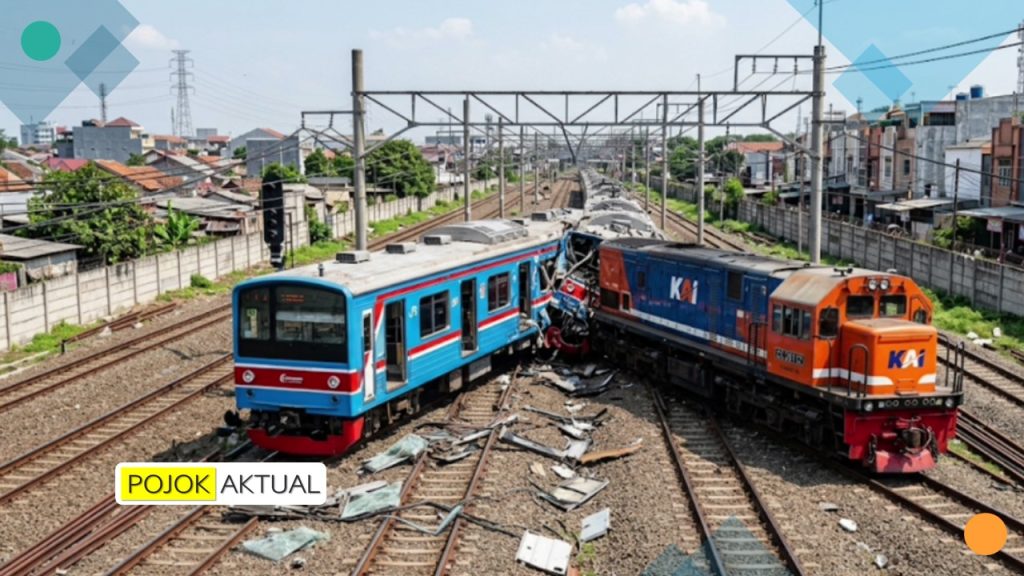Gambaran kronologi kecelakaan kereta di Bekasi Timur