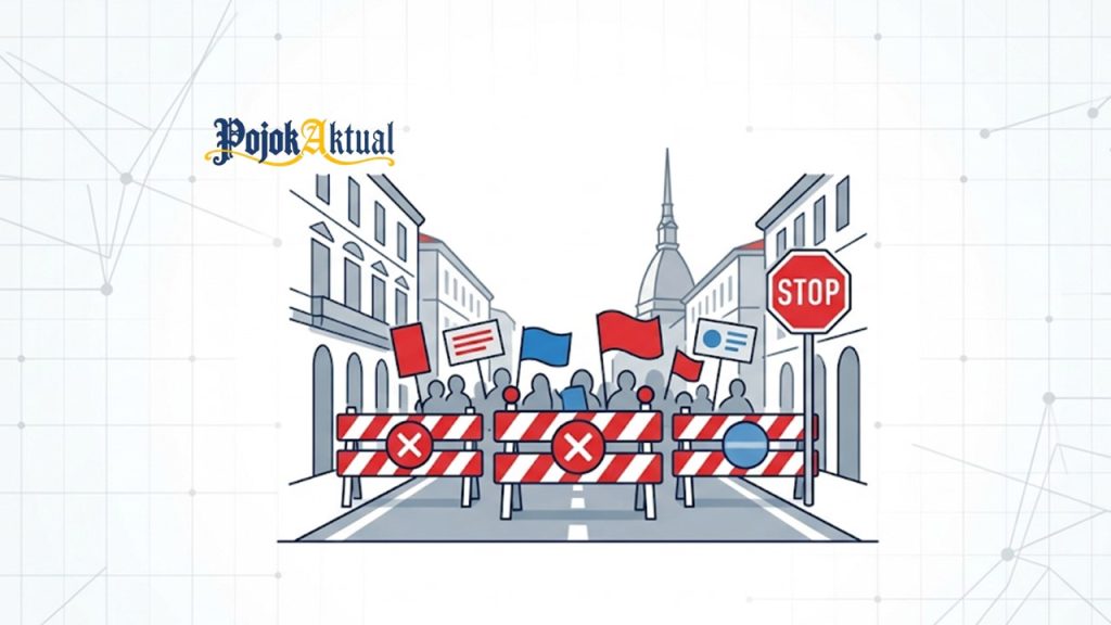 Protes blokade Turin
