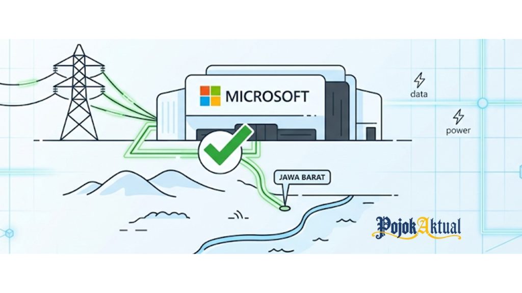 Infrastruktur jaringan listrik data center Microsoft di Jawa Barat